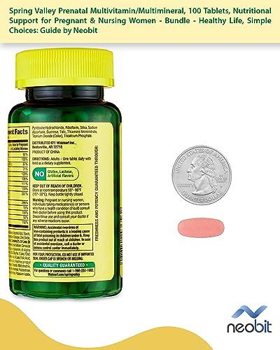 Spring Valley Prenatal Multivitamin/Multimineral, 100 Tablets, Nutritional Support