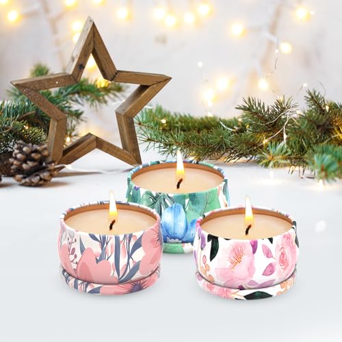 3 Pack Scented Candles Set for Christmas Thanksginving Gift, Relaxing Aromatherapy Candles Gift