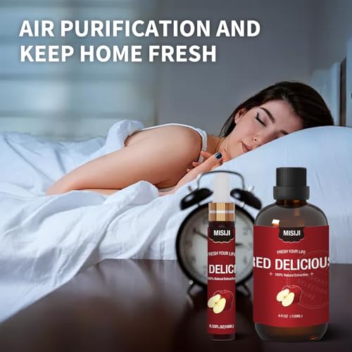 Essential Oils-MISIJI Apple Fragrance Essential Oils for Diffuser for Home 4FL.OZ Plus 0.33,Diffuser Oils Scents