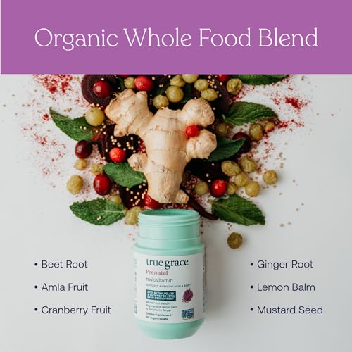 True Grace Prenatal Multivitamin - 60 Vegan Tablets - Supports a Healthy Mom & Baby