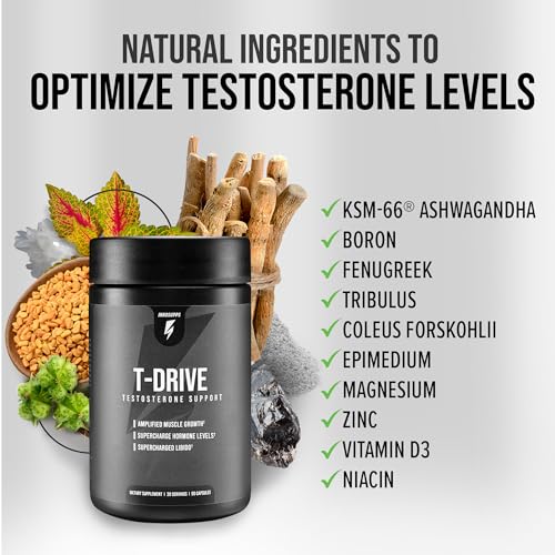 InnoSupps : T-Drive | Testosterone Booster | Amplify Muscle Growth | KSM-66 Ashwagand