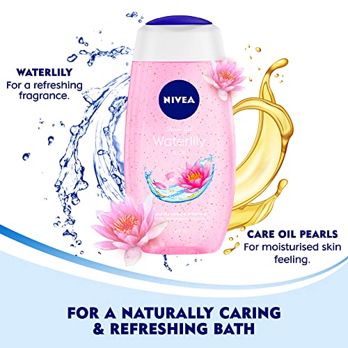 Nivea Bath Shower Water Lily Oil, 250 ML, Moisturizing Skin Cleanser with Oil Pearls and Water Lily Fragrance