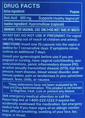 doctor MK's NATURAL Boric Acid Suppositories (600mg) for Healthy Feminine pH Support