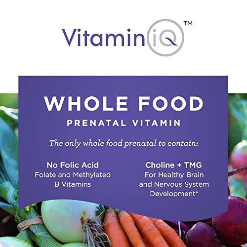 VitaminIQ Whole Food Prenatal Vitamins (120 Capsules) Natural Support for Maternal and Fetal Health