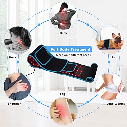 Red Light Therapy Near Infrared Light Therapy Wrap Belt for Body with Timer for Waist Back Shoulder