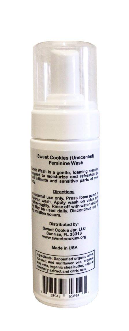 Sweet Cookie Jar Cookie Wash, Unscented, 5 Fl Oz - All Natural Feminine Wash for Sensitive Cookies