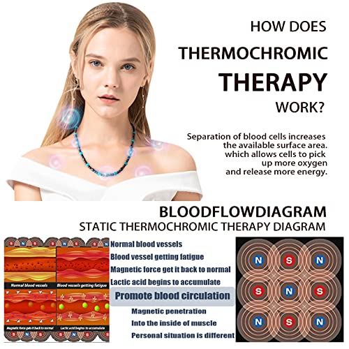 Magnetic Therapy Necklace Hematite Necklace Black Obsidian Aquamarine Magnetic Necklace