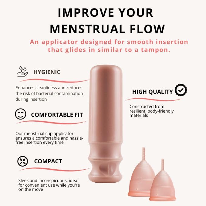 Flow Fairy Reusable Menstrual Cup with Applicator for Easy Insertion- 100% Medical Grade Silicone Period Cup