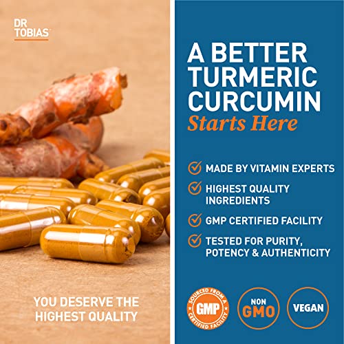Dr. Tobias Turmeric Curcumin Supplement with BioPerine & Black Pepper, Extra Strength