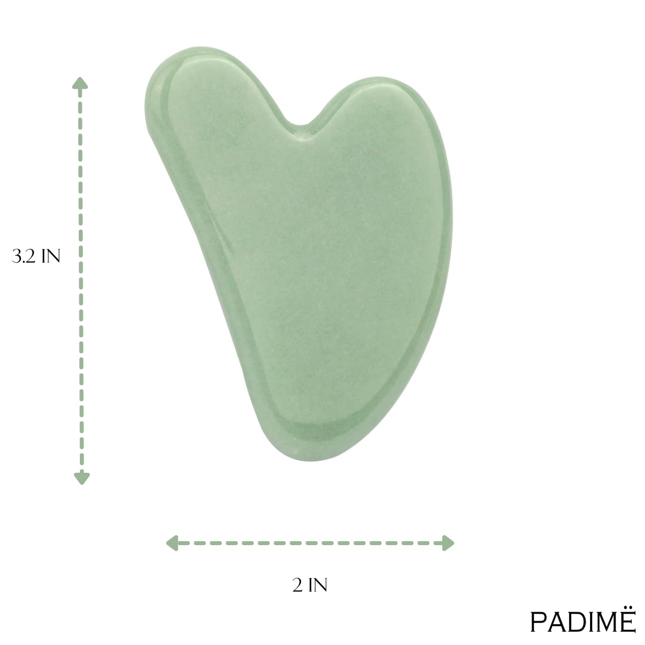 Padime 2 pcs | Premium Set | Real Jade Gua Sha Tool for Facial Skin Care + Glass Bottle for Your Oil