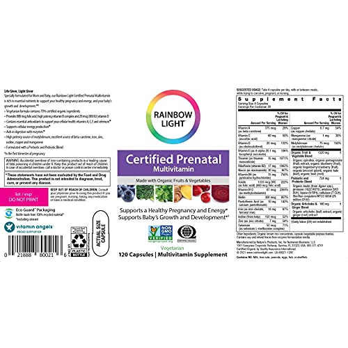 Rainbow Light Prenatal Multivitamin, Immune Support, 120 Capsules (Package May Vary)