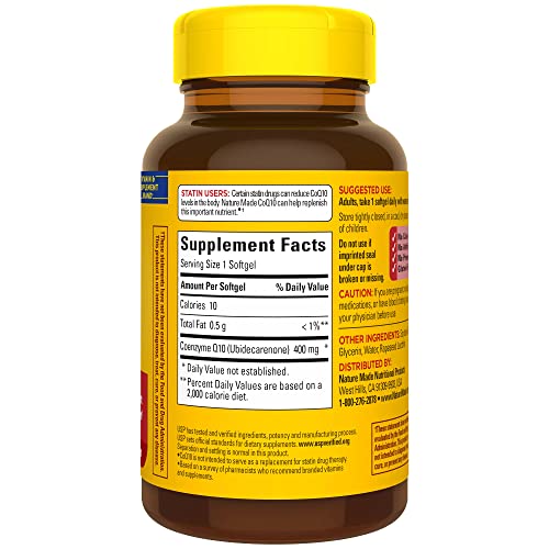 Nature Made CoQ10 400mg, Dietary Supplement for Heart Health Support, 40 Softgels