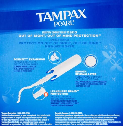 Tampax Pearl Plastic Tampons, Light Absorbency, Unscented, 36 Count (Pack of 2) (72 Total Count)
