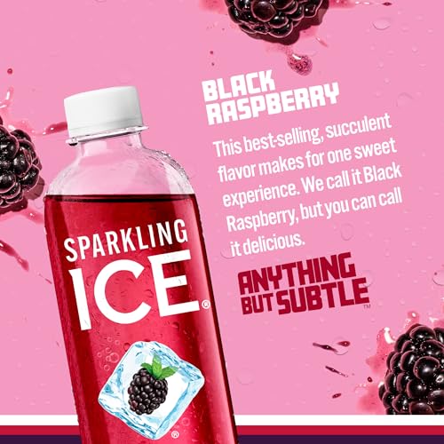 Sparkling Ice, Black Raspberry Sparkling Water, Zero Sugar Flavored Water, with Vitamins