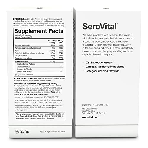 SeroVital Hair Regeneres - Formulated For Women Seeking Enhanced Hair Growth