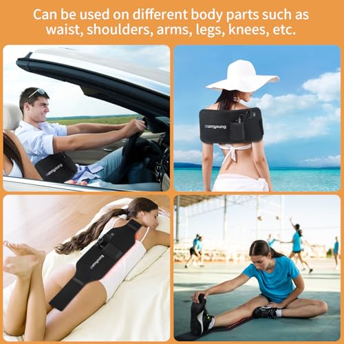 SUNNYOUNG Red Light Therapy Belt, Infrared Light Therapy Wrap Muscle Relaxing Belt with 120 LED Lights