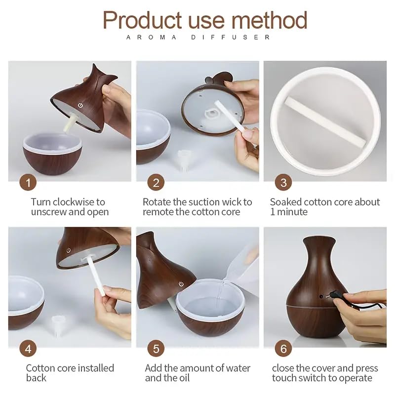 ZZ LIFE Mini Aromatherapy Humidifier Relaxing Cool Mist with Color Changing LEDs Night Light