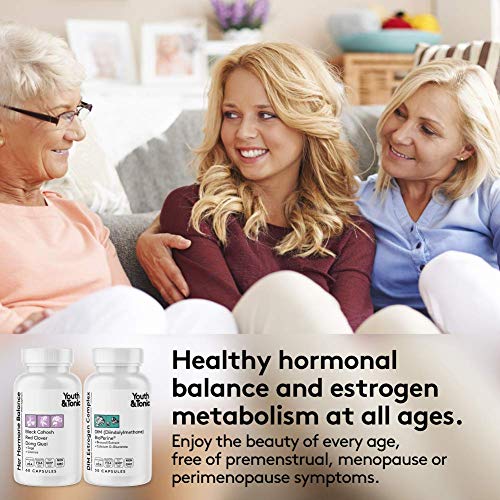Youth & Tonic Menopause & PMS Support for Women Through Balanced Estrogen Metabolism – 90 Pills