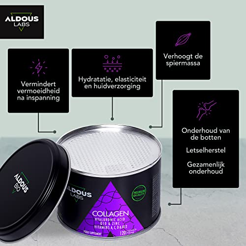 120 Capsules - Collagen with Hyaluronic Acid + Coenzyme Q10 + Vitamin C, A, D and B12 + Zinc