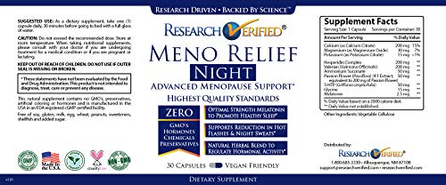 Research Verified Meno Relief Day & Night – Menopause Support - 4 Bottles (2 Months Supply)