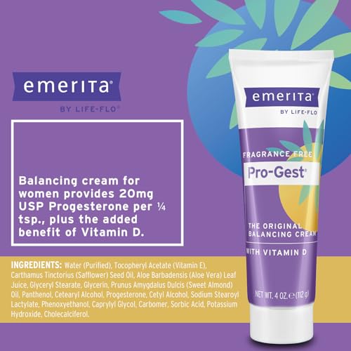 Emerita Pro-Gest Balancing Cream with Vitamin D3 | USP Progesterone Cream from Wild Yam