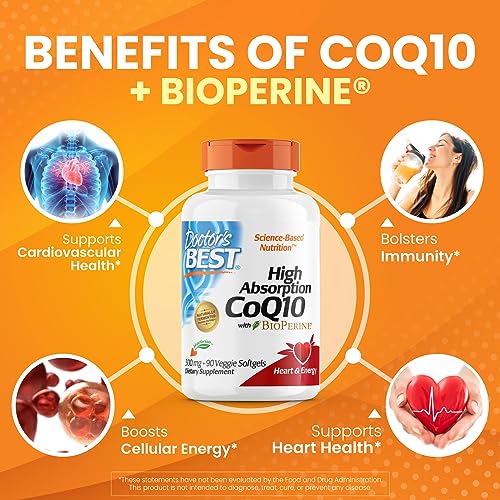 Doctor's Best High Absorption CoQ10 with BioPerine, Heart Health & Energy Production