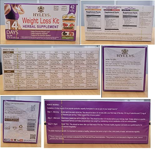 Hyleys 14 Day Weight Loss Tea - 42 Tea Bags (1 Pack), Detox Tea for Cleanse