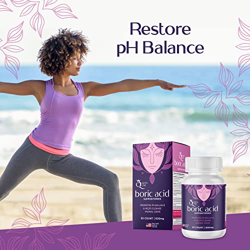 Queen Care - Boric Acid Suppositories, Boric Acid Suppositories for Feminine Care, Safe & All-Natural pH