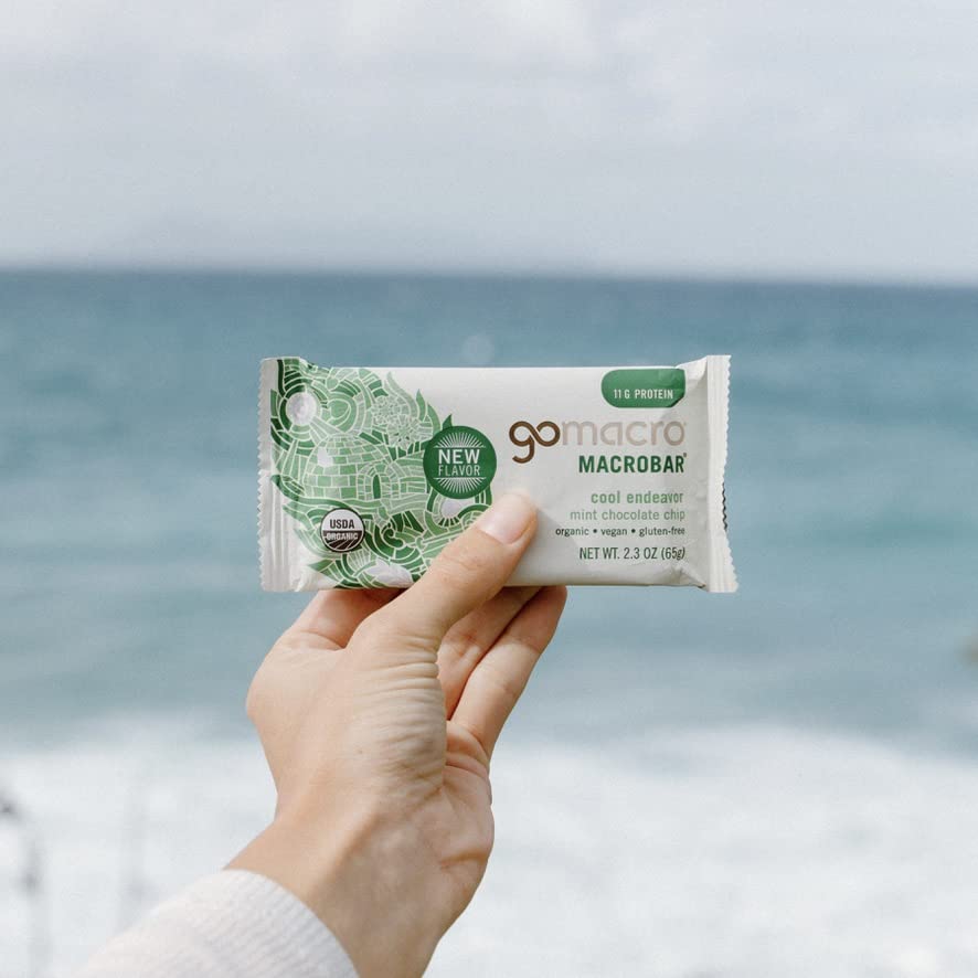 GoMacro MacroBar Organic Vegan Protein Bars - Mint Chocolate Chip, 2.3 Ounce Bars