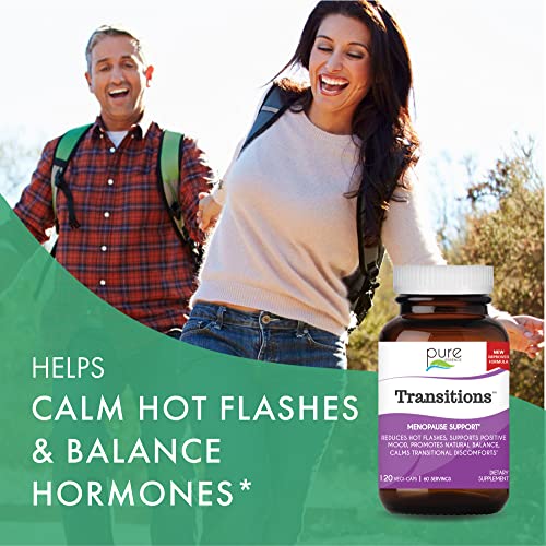 Pure Essence Labs Transitions Vitamins for Women, Natural Menopause Relief Supplement