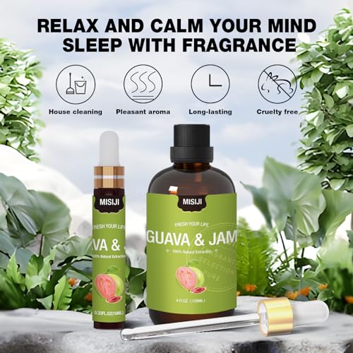 Essential Oils-MISIJI Guava & Jam Fragrance Essential Oils for Diffuser for Home 4FL.OZ Plus 0.33