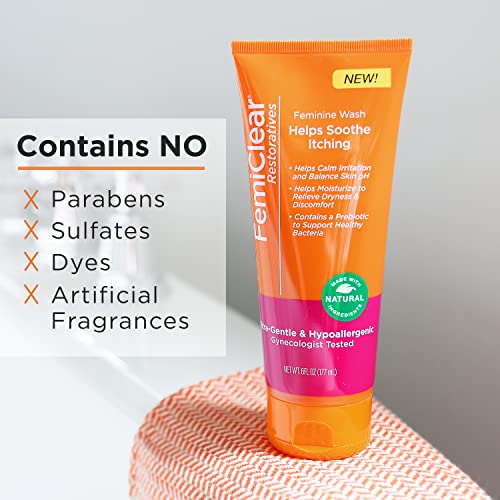 FemiClear Restoratives Soothing Feminine Wash - Feminine Care Wash for Itching & Irritated Skin