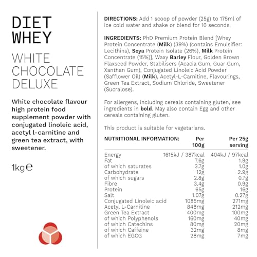 PhD Nutrition Diet Whey Low Calorie Protein Powder, Low Carb, High Protein Lean Matrix