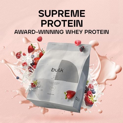 Bulk Pure Whey Protein Powder Shake, Berries and Cream, 1 kg, Packaging May Vary
