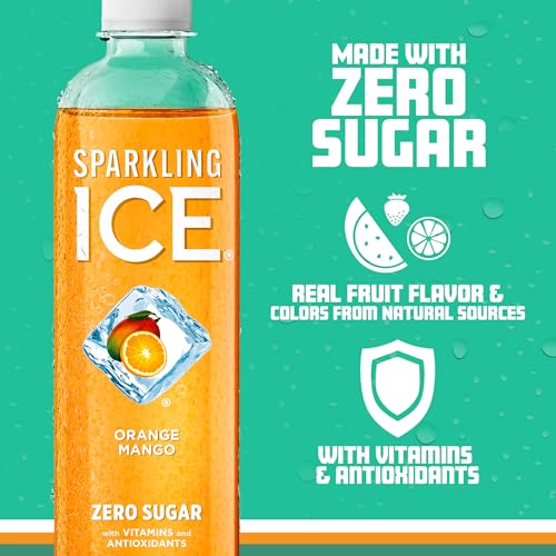 Sparkling Ice, Orange Mango Sparkling Water, Zero Sugar Flavored Water, with Vitamins