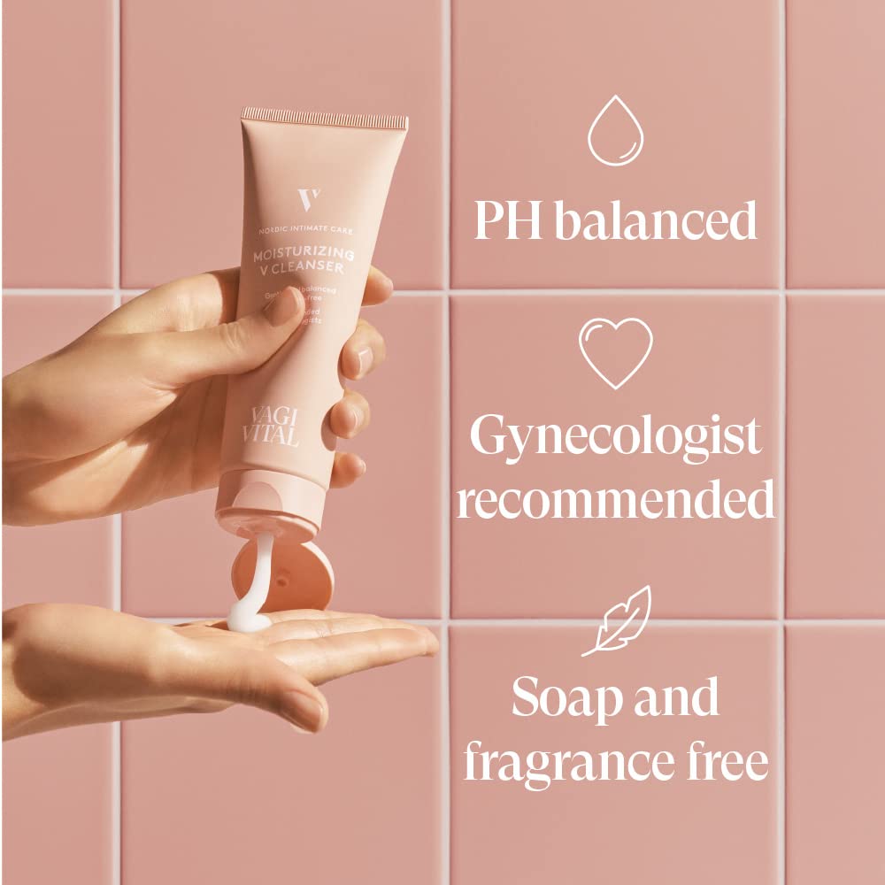 VagiVital V-Cleanser Moisturizing Daily Feminine Wash for Intimate Area, Soap-Free, Fragrance Free