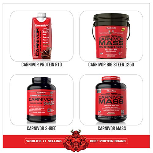 MuscleMeds, Carnivor Beef Protein Isolate Powder 56 Servings, Chocolate, 72 Ounce