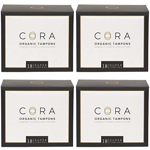 Cora Organic Applicator Tampons | Super Absorbency | 100% Organic Cotton, Unscented, BPA-Free 