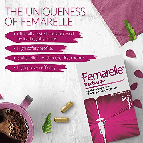 Femarelle Recharge - Non Hormonal Natural Menopause Supplements for Women -1 Month Supply
