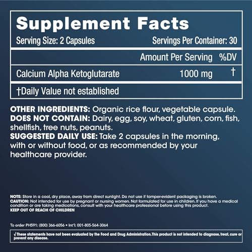 ProHealth Calcium AKG Longevity (Alpha Ketoglutarate) (1,000 mg per 2 Capsule Serving