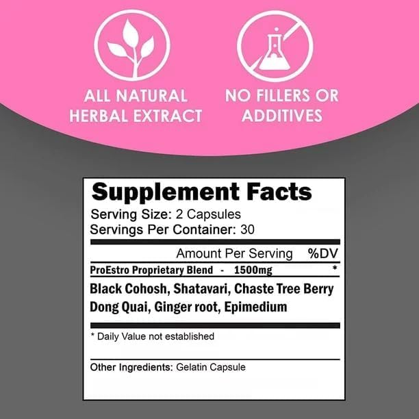 SPEC ProEstro 1500mg Estrogen Pills for Women - Female Hormone Balance Supplement, Fertility