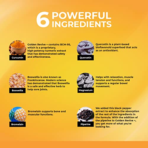 UpWellness Golden Revive + Joint Support with Quercetin, Magnesium, and Turmeric