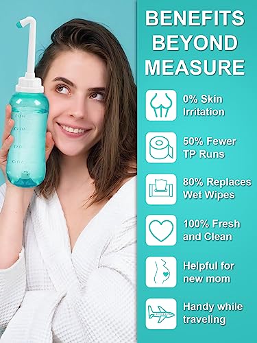Peri Bottle for Postpartum & Perineal Care,Portable Travel Bidet for Personal Hygiene Cleaning,16.9 OZ