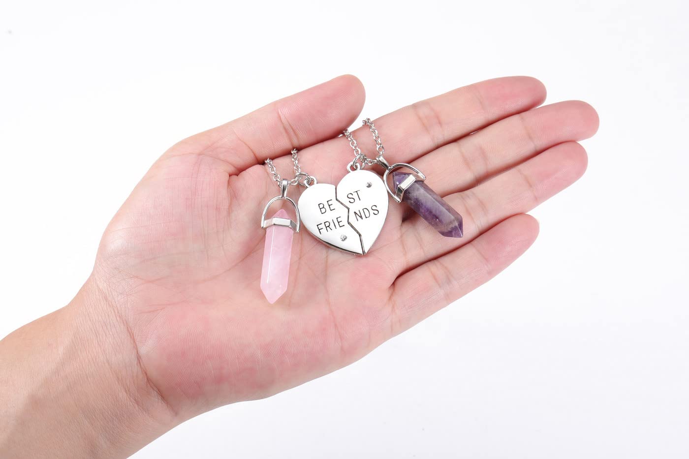 PESOENTH Best Friend Necklace for 2 Girls Gifts- BFF Friendship Necklaces Women Matching