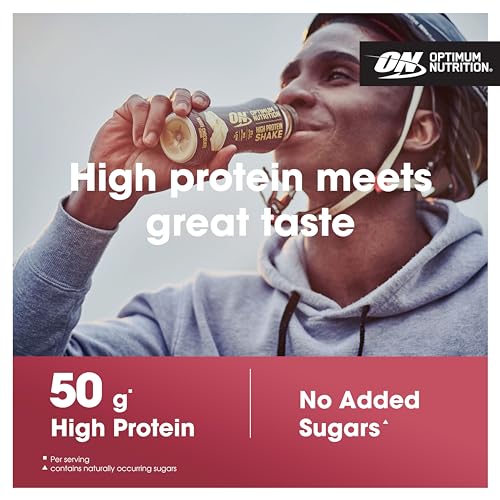 Optimum Nutrition High Protein Shake Bottles, Ready To Drink Healthy Snacks, No added
