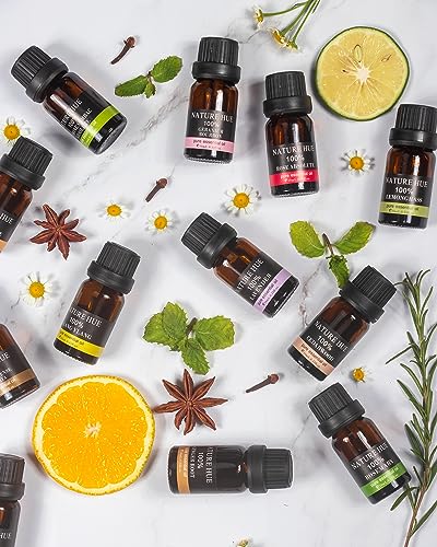 NATURE HUE Lemongrass Essential Oil - 10 mL (1/3 oz) - Pure, Natural, Therapeutic Grade