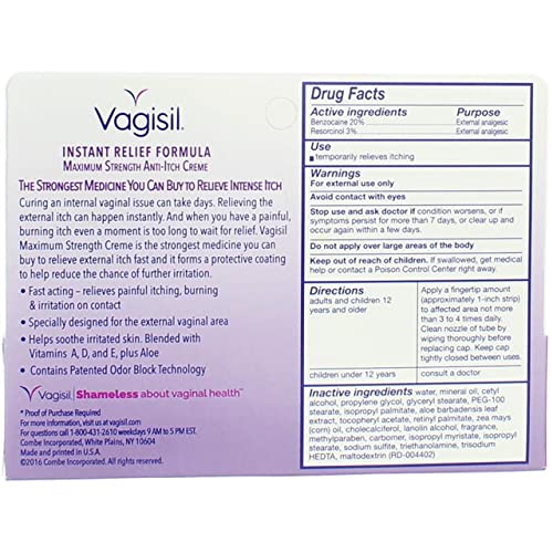 Vagisil Medicated Anti-Itch Creme Maximum Strength - 1oz, Pack of 6