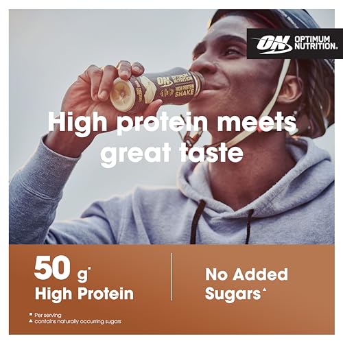 Optimum Nutrition High Protein Shake Bottles, Ready To Drink Healthy Snacks, No added