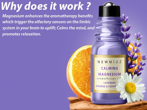 Calm Magnesium Roller Lavender Orange Cedarwood Essential Oil Roll On Calming Aromatherapy Self Care