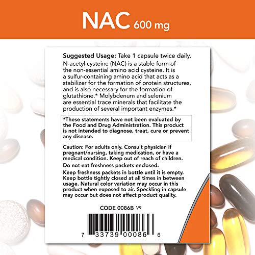NOW Supplements, NAC (N-Acetyl Cysteine) 600 mg with Selenium & Molybdenum